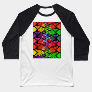 Brightly coloured abstract hearts Baseball T-Shirt